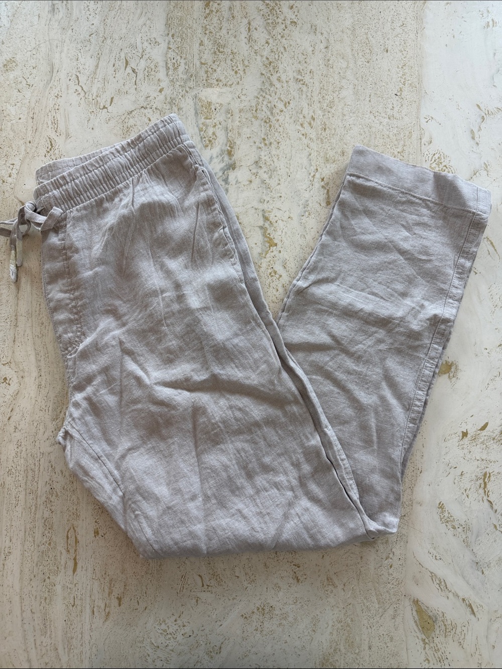 PANAMA JACK 100% Linen Elastic Waist Casual
Beach Pants Beige Medium